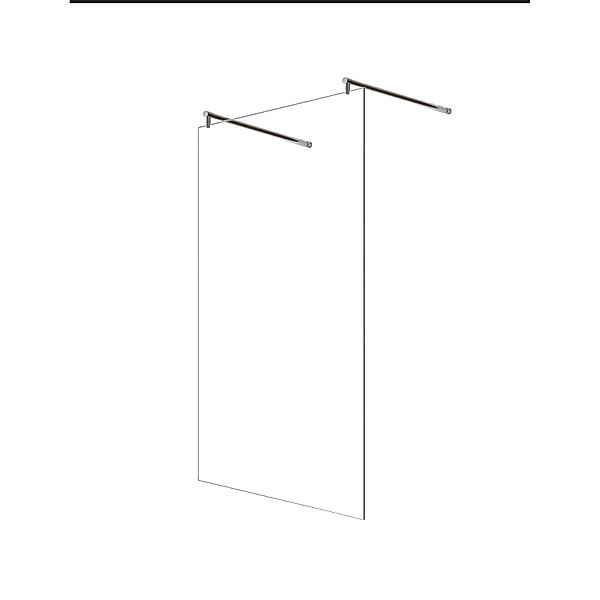 Glaszentrum Hagen 58x200cm Freistehende Dusche 2x Rundhalter günstig online kaufen