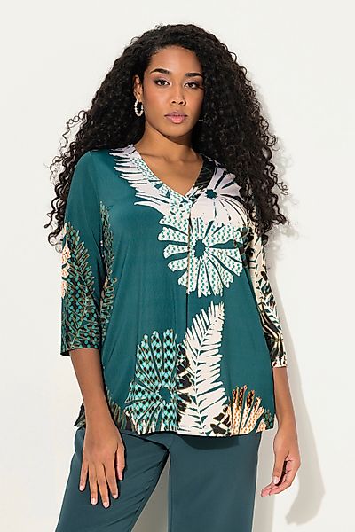 Ulla Popken T-Shirt Slinkyshirt Blüten A-Linie günstig online kaufen
