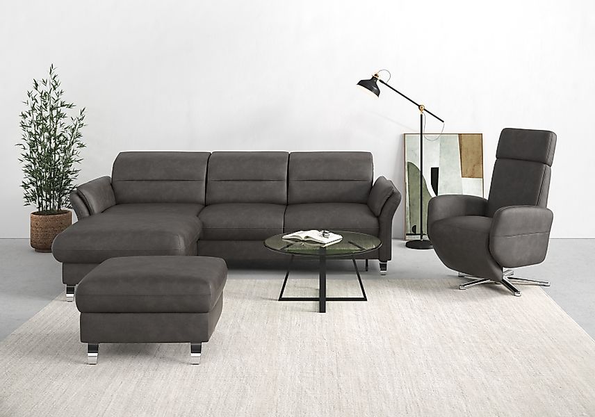 sit&more Ecksofa »Grenoble L-Form mit Federkern«, wahlweise mit Bettfunktio günstig online kaufen
