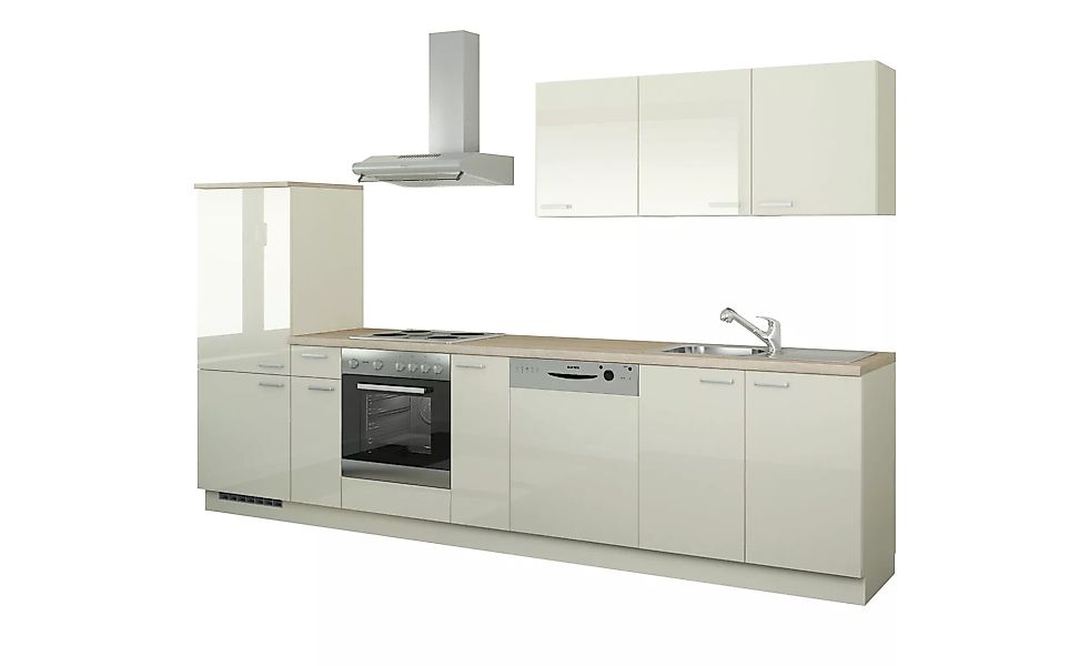 Küchenzeile mit Elektrogeräten - creme - 330 cm - Küchen > Küchenblöcke mit günstig online kaufen