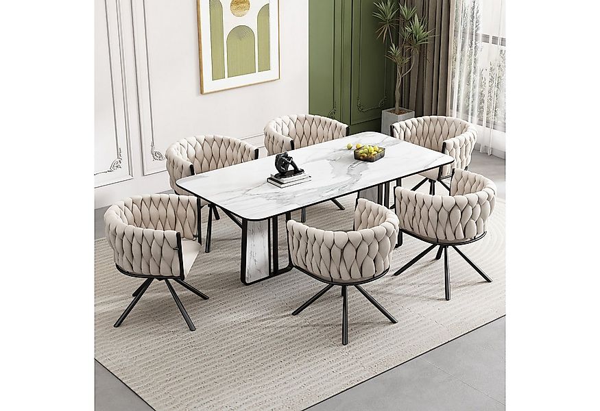 Flieks Esszimmerstuhl (360° drehbar, Set, 6 St), 6er Set Polsterstühle Dreh günstig online kaufen