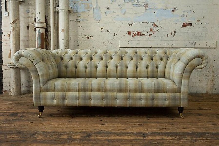 Xlmoebel Sofa Chesterfield Sofa 3-teiliges Set mit 3 Sitzen aus Samtvelours günstig online kaufen