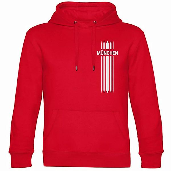 multifanshop Kapuzensweatshirt München rot - Streifen - Pullover günstig online kaufen