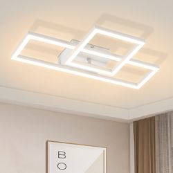 Nettlife LED Deckenleuchte Schwarz/Weiß Eckig Wohnzimmer günstig online kaufen