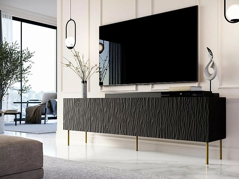 Furnix TV-Schrank GLEYA 190 Fernsehschrank mit gefrästen Fronten multifunkt günstig online kaufen