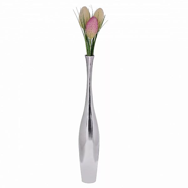 Deko Vase groß BOTTLE S Aluminium modern mit 1 Öffnung in Silber | Hohe Alu günstig online kaufen