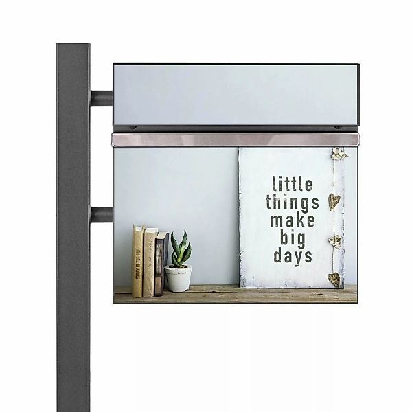 Banjado Standbriefkasten Anthrazit 45x120x16.5cm Groß Inkl. Montagematerial günstig online kaufen