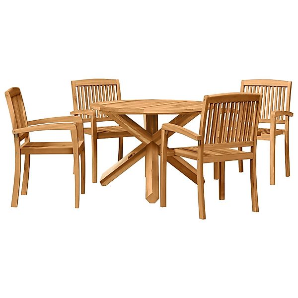 vidaXL Garten Essgruppe 3-Tlg Braun Massivholz Akazie 3255792 günstig online kaufen