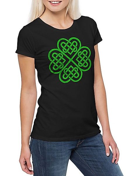 Urban Backwoods Print-Shirt Shamrock Irish Knot IV Damen T-Shirt Cloverleaf günstig online kaufen