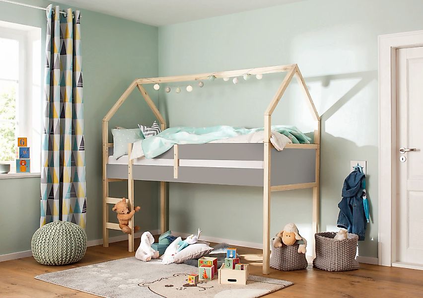 Lüttenhütt Hochbett »Janne«, Kiefernholz, Einzelbett, inklusive Holzleiter, günstig online kaufen