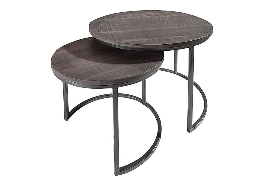 riess-ambiente Beistelltisch ELEMENTS Ø60cm grau / schwarz (Set, 2-St), Man günstig online kaufen