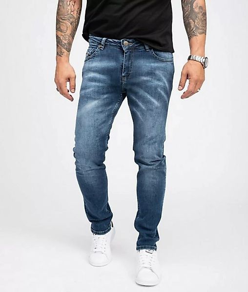 Indumentum Slim-fit-Jeans Herren Jeans Stonewashed Blau IS-300 günstig online kaufen