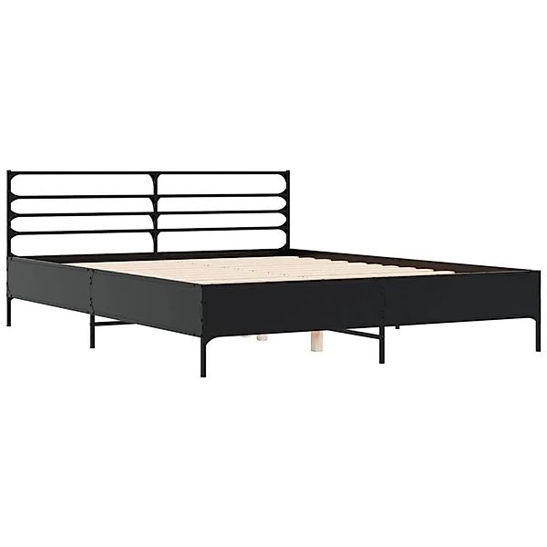 vidaXL Bettgestell Schwarz 160x200 cm Holzwerkstoff und Metall 3280052 günstig online kaufen