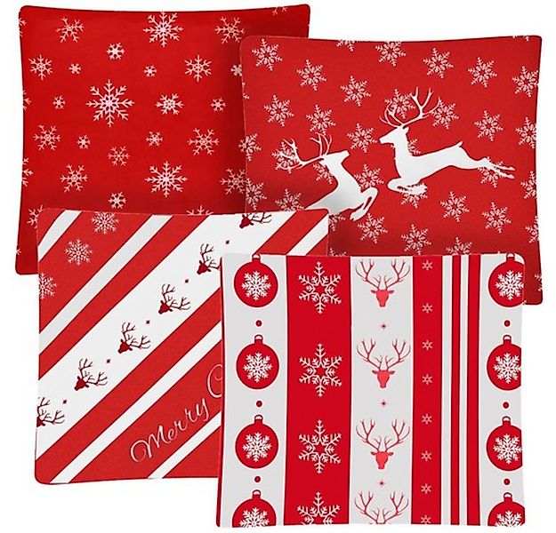 Ruhhy Kissenbezug Dekorativer Weihnachtsbezug Kissen, (4 Stück), unsichtbar günstig online kaufen