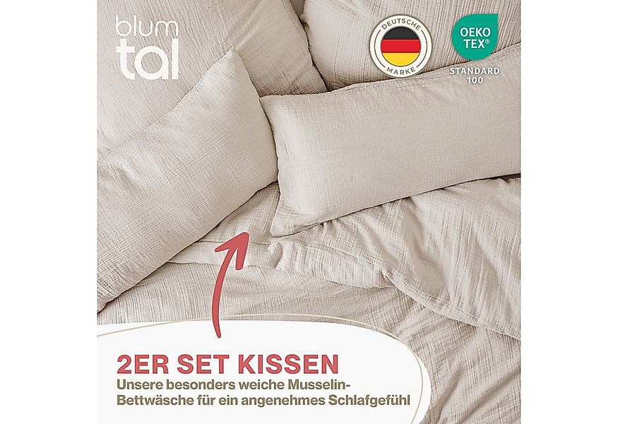 Blumtal Kissenbezug Musselin Kissenbezug - Oeko-TEX zertifiziertes Musselin günstig online kaufen