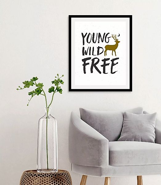 queence Bild "Young Wild Free", Schriftzüge-Schriftzug-Sprüche & Texte-Moti günstig online kaufen