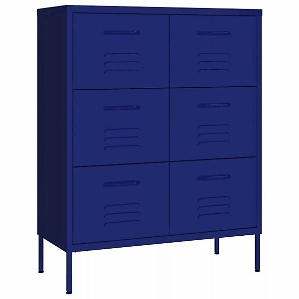 Schubladenschrank Marineblau 80x35x101,5 Cm Stahl günstig online kaufen