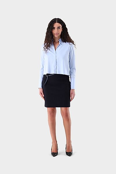 Hemdbluse cropped mit Button-Down günstig online kaufen