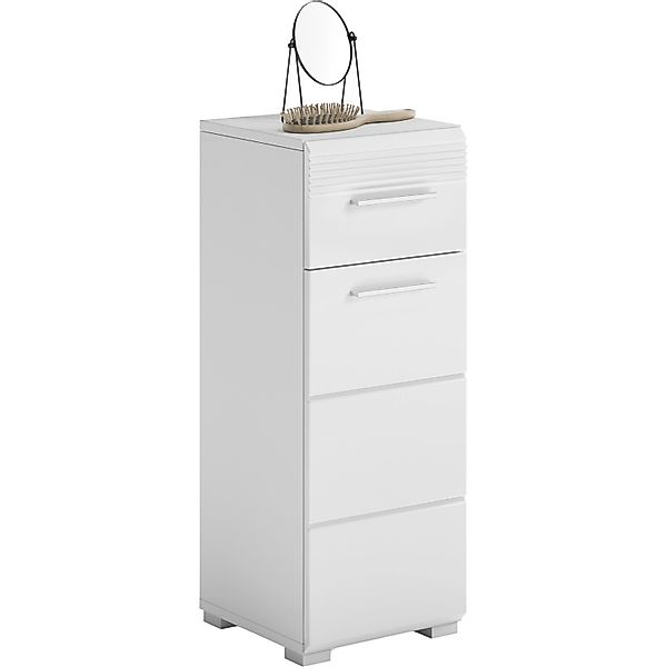 Standschrank Linus Hochglanz Weiß 30 cm eintürig günstig online kaufen