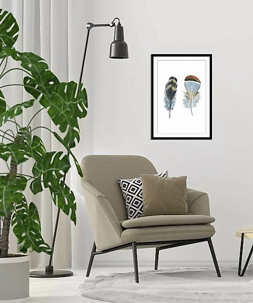 queence Bild »Dorothy«, Federn-Kunst, HD Premium Poster-Druck inkl. Holzrah günstig online kaufen