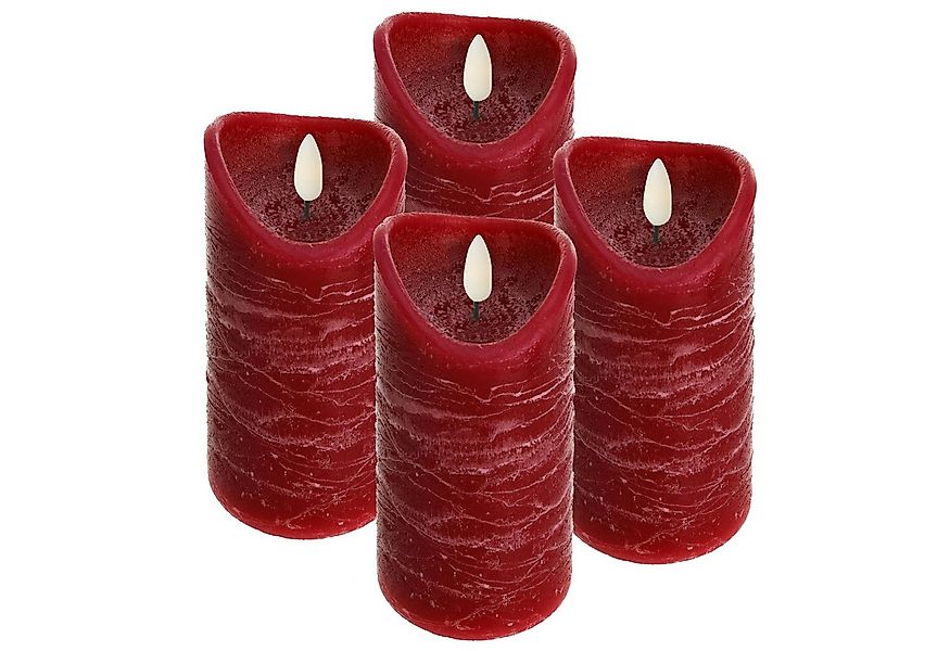 ToCi LED-Kerze LED Echtwachs Kerzen Set Timer schwarzer Docht, Rot, Ø7,5x15 günstig online kaufen