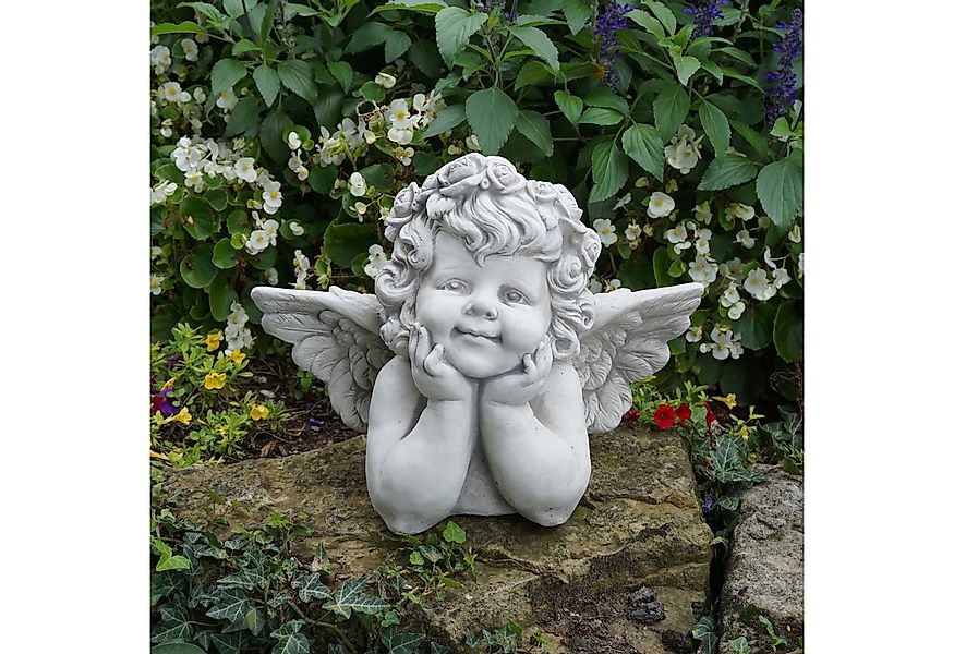 gartendekoparadies.de Gartenfigur Engel-Büste mit Flügeln für Grab, Steinfi günstig online kaufen