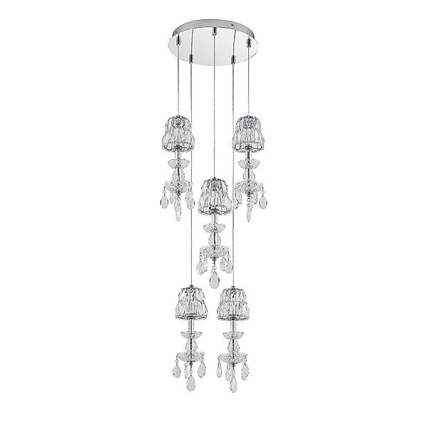 Lucande LED Pendelleuchte Yasanie 9920016 Modern in Transparent aus Kristal günstig online kaufen