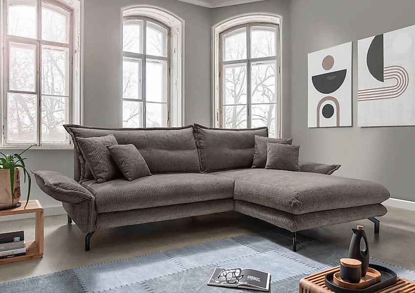 Home affaire Ecksofa "LAVA Breite 255 cm, modern und elegant, aktuelle Kiss günstig online kaufen