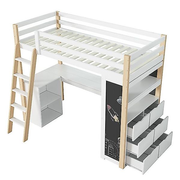 Veepeak Kinderbett Kinderbett mit Leiter und Schreibtisch, 90cmx200cm (ohne günstig online kaufen