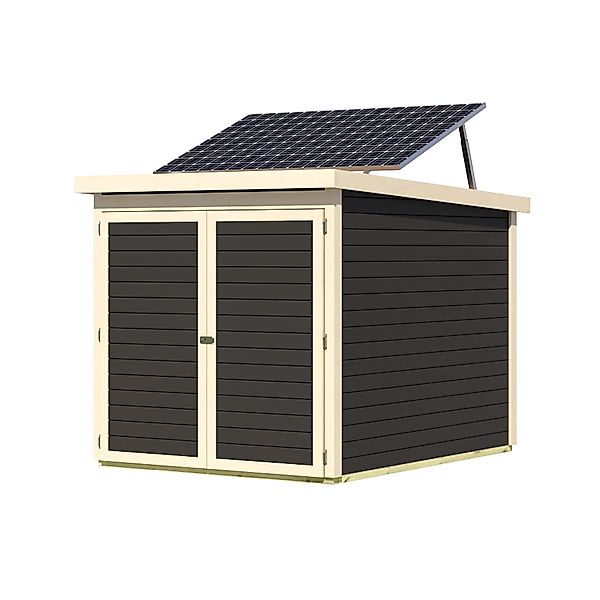 Karibu Fahrradgarage 3 m. Solarkit Terragrau 167 x 159 x 212 cm günstig online kaufen