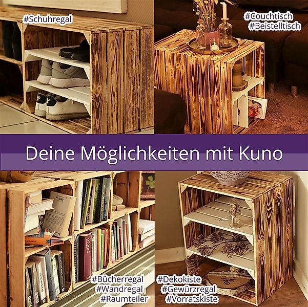CHICCIE Holzkiste Regale Geflammt 50x40x30cm - günstig online kaufen