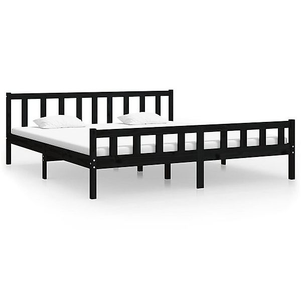 vidaXL Bettgestell, Massivholzbett Schwarz 200x200 cm günstig online kaufen