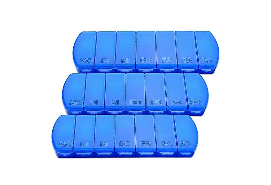 Schramm Pillendose Schramm® 3 Stück Tablettenbox blau 11x4x1,5cm Pillen Tab günstig online kaufen