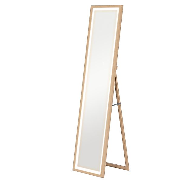 HOMCOM Ganzkörperspiegel 40 x 160 cm Standspiegel mit LED-Lichte, 3 Lichtfa günstig online kaufen