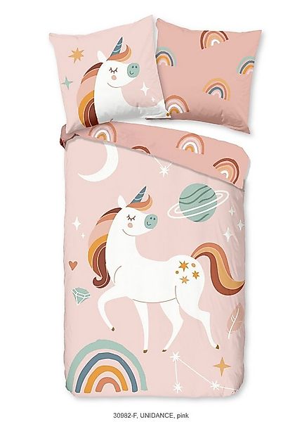 soma Bettwäsche Kinderbettwäsche Biber 135X200 Unidance Pink Einhorn rosa p günstig online kaufen