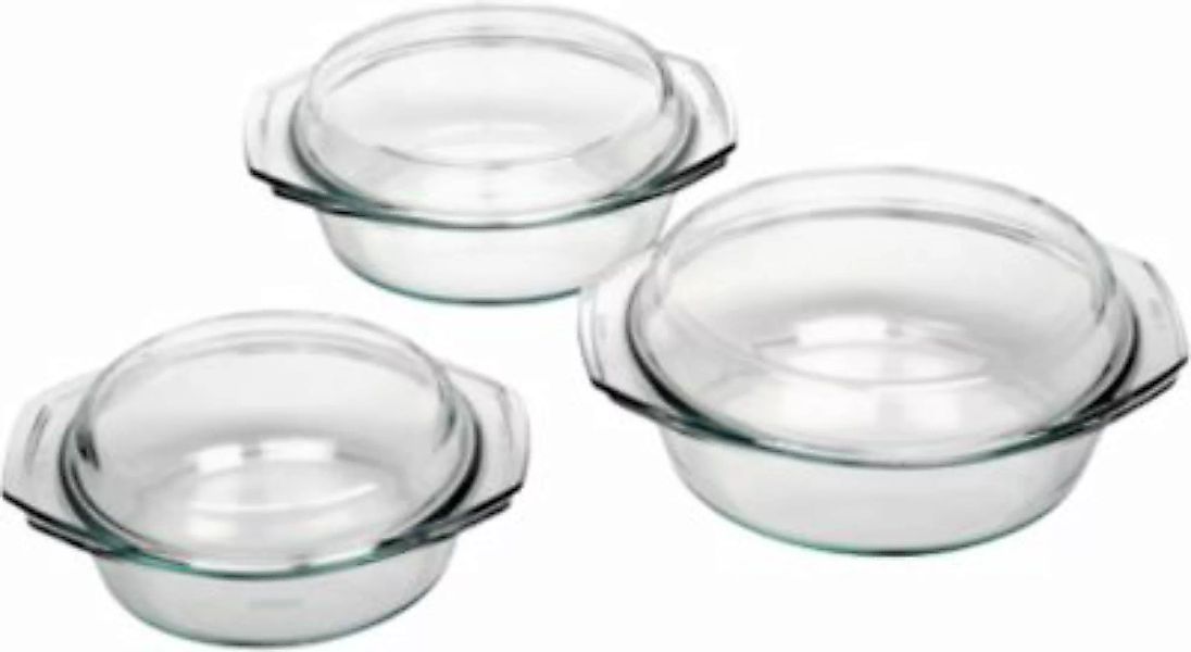 BOHEMIA Selection 3-tlg. feuerfestes Glas Schüssel Set mit Deckel, bis 300° günstig online kaufen
