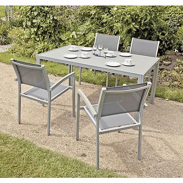 Garden Pleasure Garten-Essgruppe »GRACE« 5 Stk. tlg. mit platzsparenden Sta günstig online kaufen