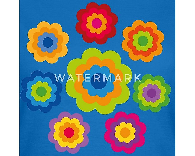 Spreadshirt T-Shirt 70er Jahre Hippie Flower Power Kostüm Blumen Fasching F günstig online kaufen