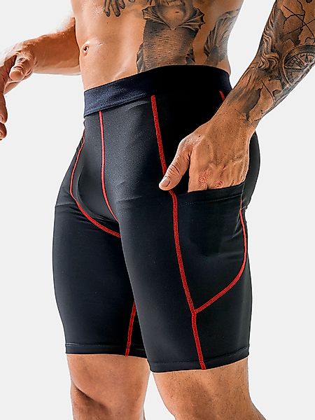 Einfarbige atmungsaktive Nähte Design Sport Legging Running Stretch Shorts günstig online kaufen