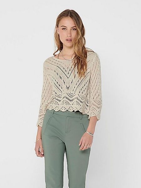 JACQUELINE de YONG Strickpullover Cropped 3/4 Arm Strick Pullover Spitzen S günstig online kaufen