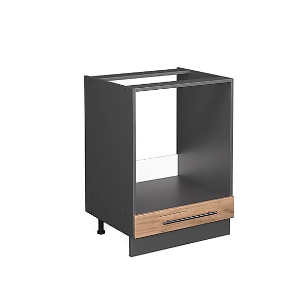 Vicco Herdumbauschrank Fame-Line Goldkraft Eiche/Anthrazit 60 cm ohne Arbei günstig online kaufen