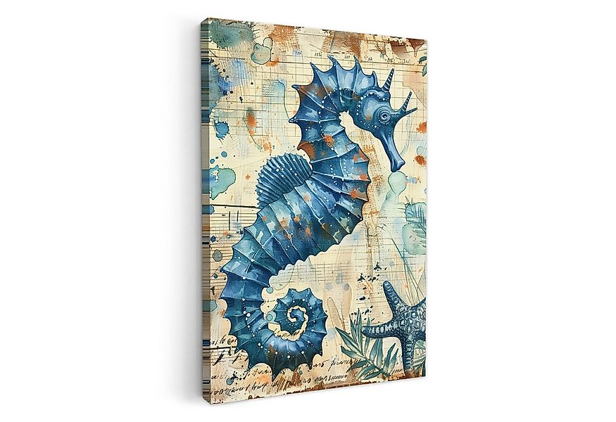 OneMillionCanvasses® Leinwandbild Vintage - Meerestiere - Seepferdchen - Aq günstig online kaufen