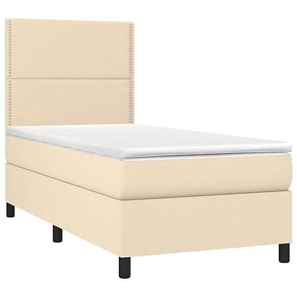 vidaXL Boxspringbett mit Matratze & LED Creme 90x190 cm Stoff 3134762 günstig online kaufen