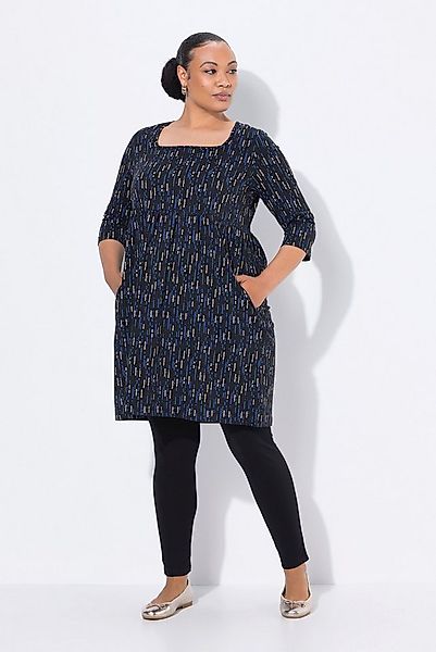 Ulla Popken Longshirt Longshirt A-Linie Tunika-Ausschnitt 3/4-Arm günstig online kaufen