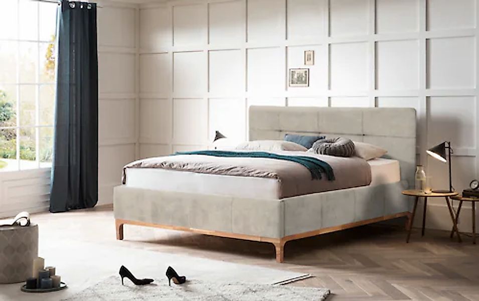 Leonique Polsterbett "Noan" Bettkasten, Lattenrahmen mit Gasdruckfedern, au günstig online kaufen