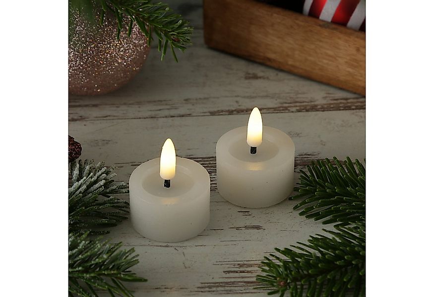 MARELIDA LED-Kerze LED Teelichter Lina Rustik Optik mit Batterien Echtwachs günstig online kaufen
