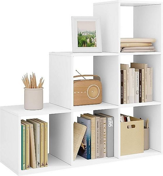 Woltu Bücherregal, 1-tlg., weißes Regal mit 6 Fächern, Würfelregal 90x29x90 günstig online kaufen