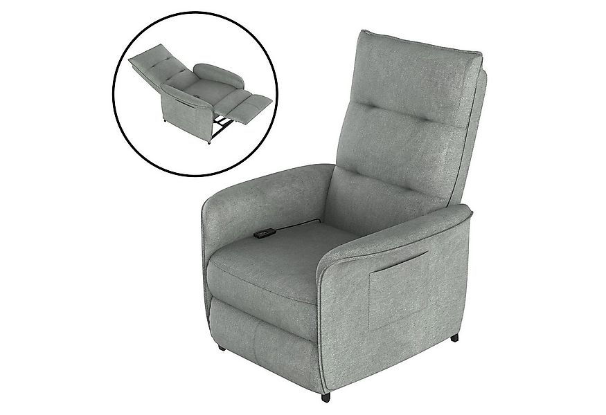 en.casa TV-Sessel, »Savukoski« mit Liegefunktion 102x58x81cm Dunkelgrau günstig online kaufen