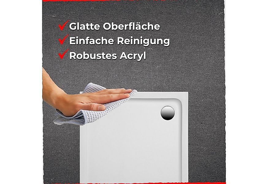 Schulte Duschwanne Adria mit Wannenträger und Ablaufgarnitur, Größenauswahl günstig online kaufen