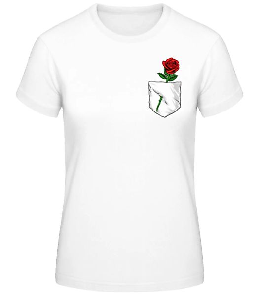 Brusttasche Rose · Frauen Basic T-Shirt günstig online kaufen